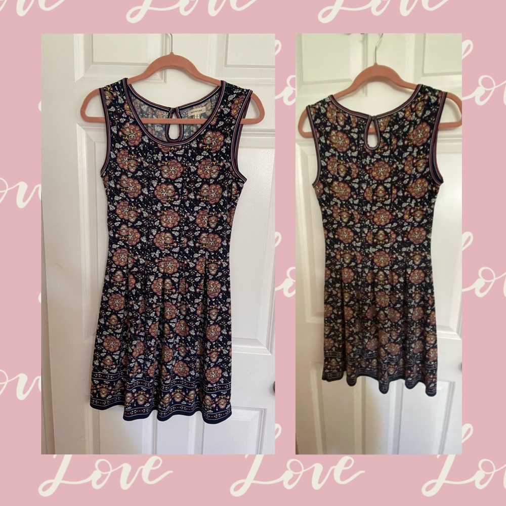 MAXSTUDIO Patterned Sleeveless Fit & Flare Dress